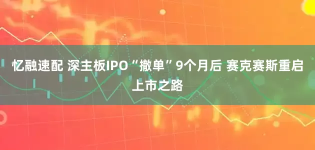 忆融速配 深主板IPO“撤单”9个月后 赛克赛斯重启上市之路